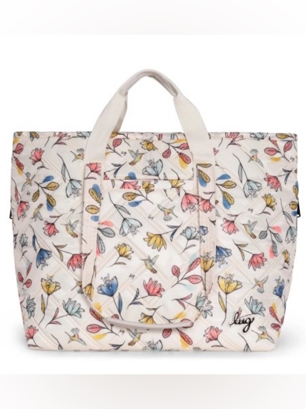 Lug Ferry XL Expandable Carry-All Tote Bag Hummingbird Floral